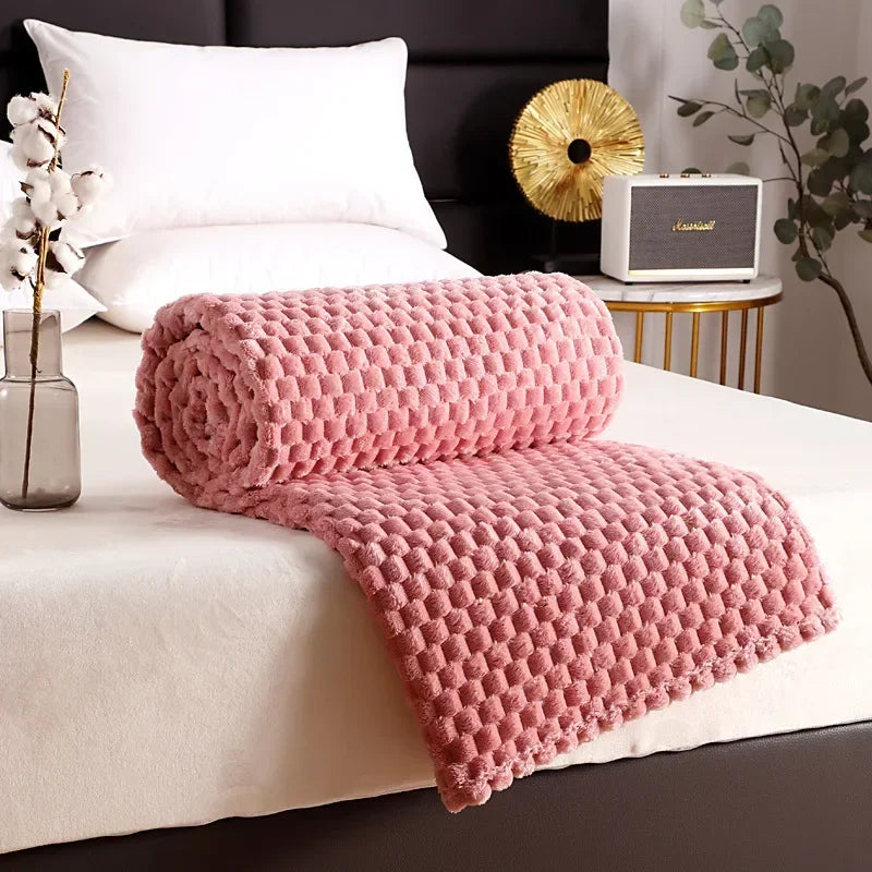 Plaid en polaire douce gris, format compact 70x100cm - Nesty (vue 6)