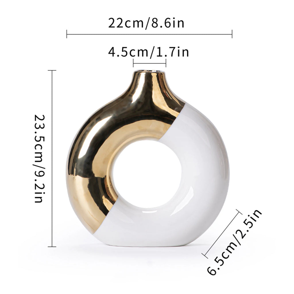 Vase en céramique doré — silhouette nordique, plusieurs tailles (vue 8) - Nesty