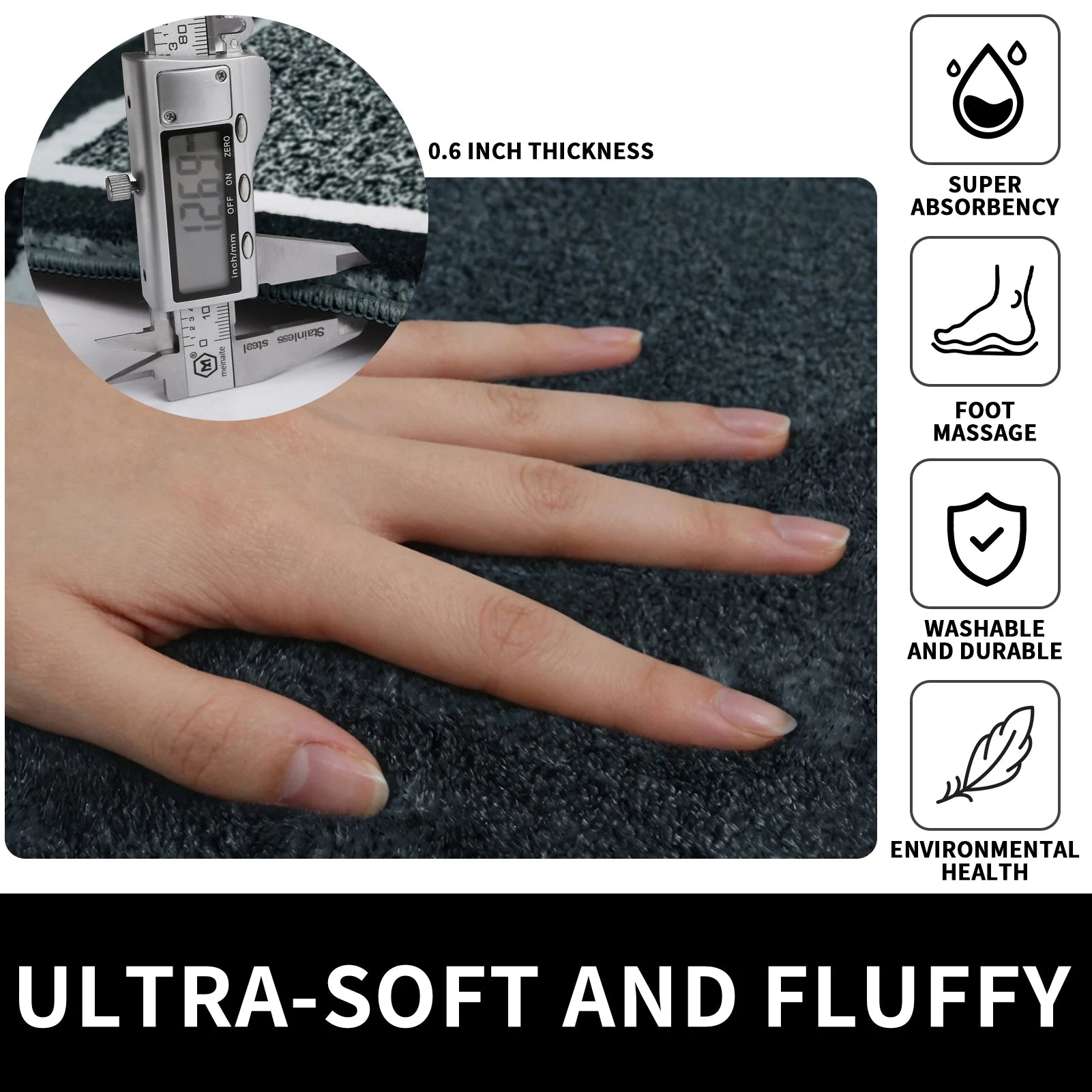 Tapis de bain en mousse à mémoire de forme — coton, très absorbant - Nesty (vue 16)