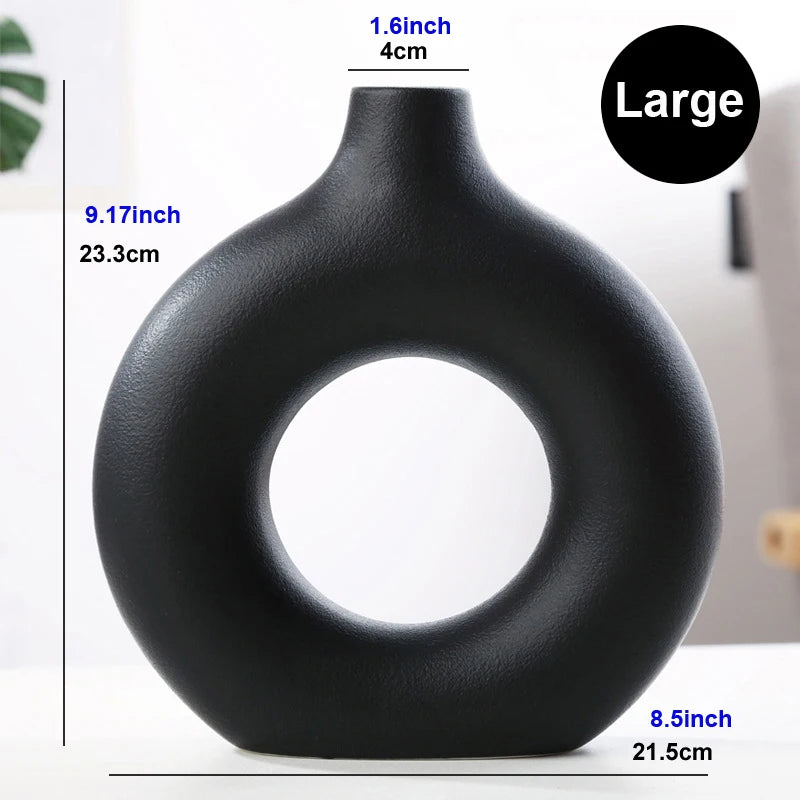Vase céramique anneau, forme donut nordique - Nesty (vue 12)