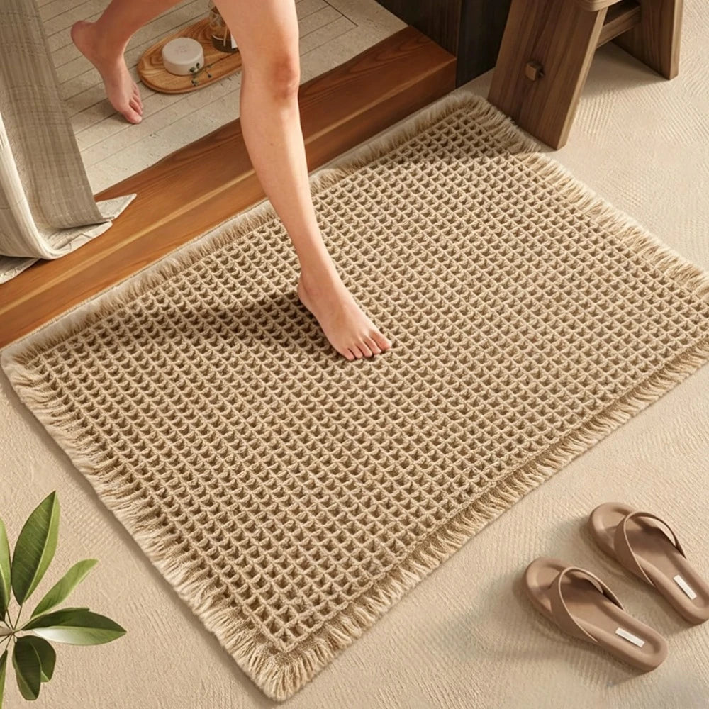 Tapis de bain gaufré à motif géométrique — antidérapant - Nesty (vue 1)