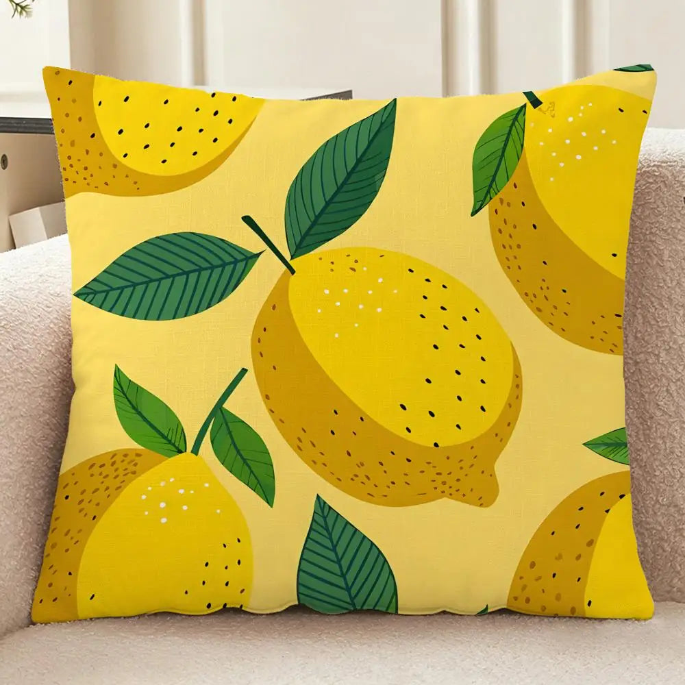 Housse de coussin en lin imitation Nesty - Jaune citron, style léger (vue 14)