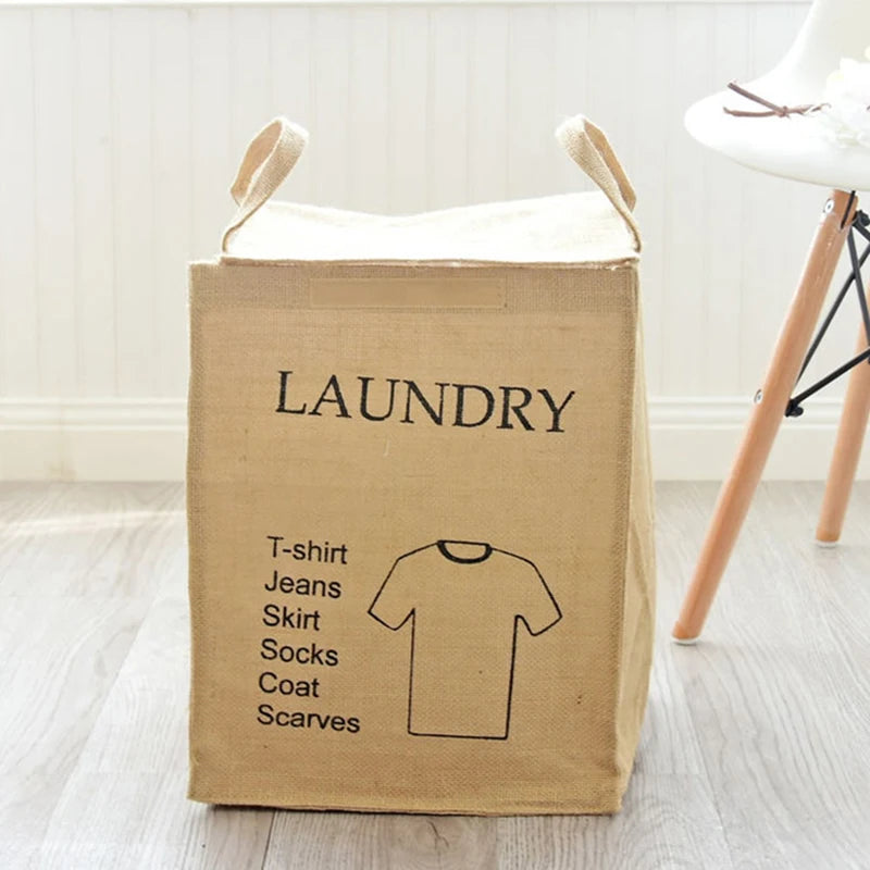 Sac de rangement pliable en jute avec anses - Nesty (vue 5)