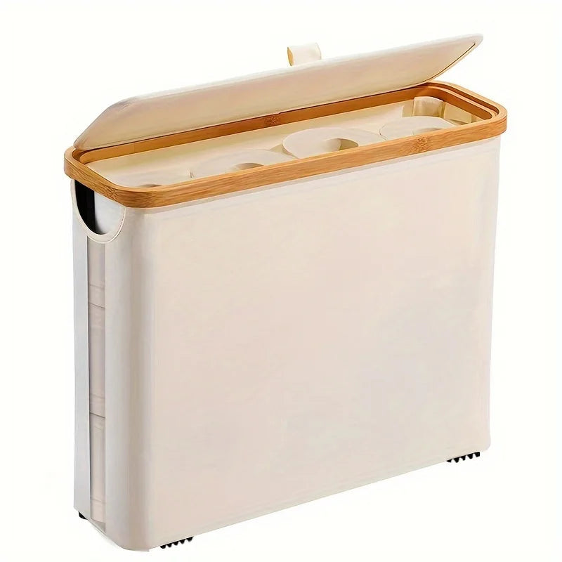 Range-papier toilette tressé en bambou avec couvercle - Nesty (vue 9)