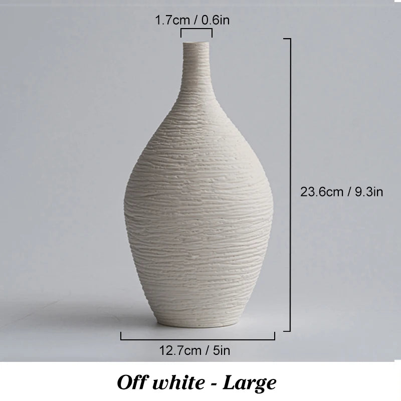 Vase en céramique à col étroit Nesty - Style nordique sobre (vue 7)