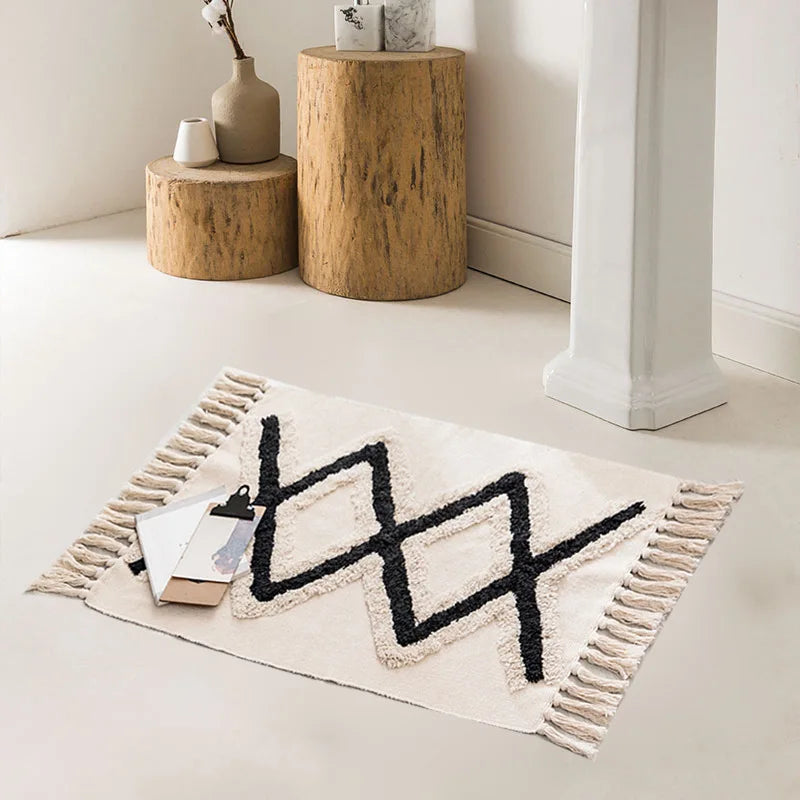 Tapis tissé main à franges — esprit bohème - Nesty (vue 31)