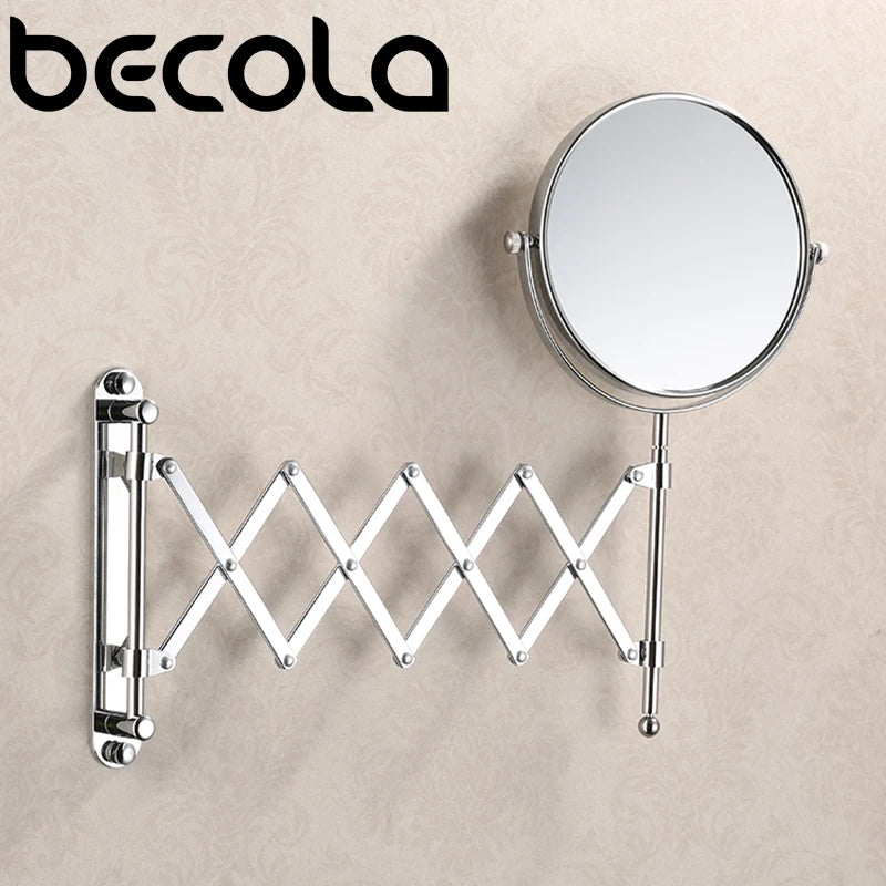 Miroir mural double face doré — bras extensible x3 (vue 9) - Nesty