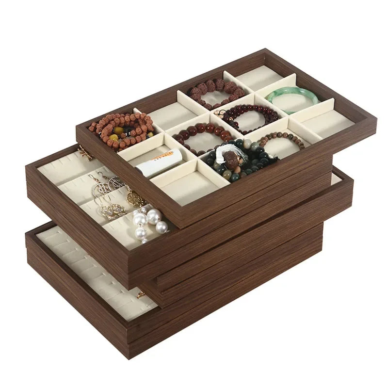 Plateau vide-poche en bois façon noyer (vue 5) - Nesty