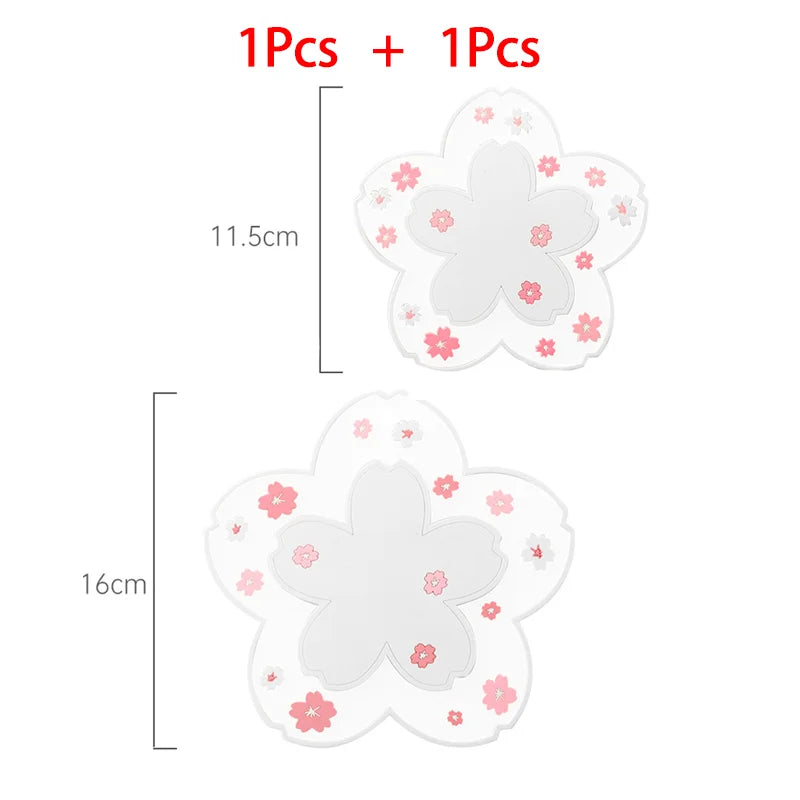 Dessous de verre en silicone fleurs de cerisier, coloris rose (vue 7) - Nesty