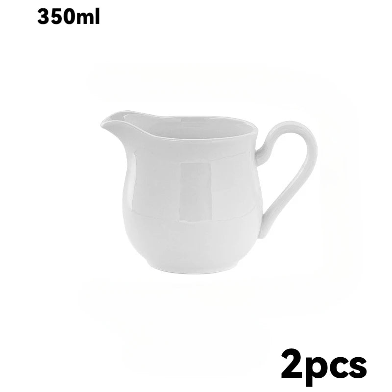 Duo de pichets à lait en céramique pour mousse de lait Nesty, pichet blanc seul, contenance 350ml, lot de deux pièces
