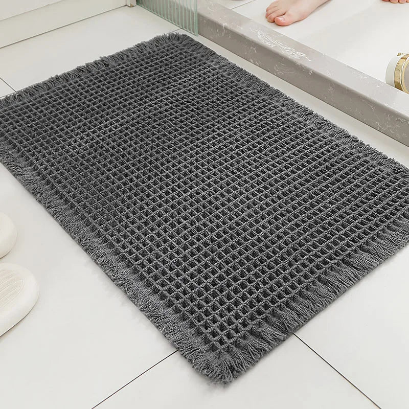 Tapis de bain gaufré à pompons Nesty - Absorbant et antidérapant (vue 8)