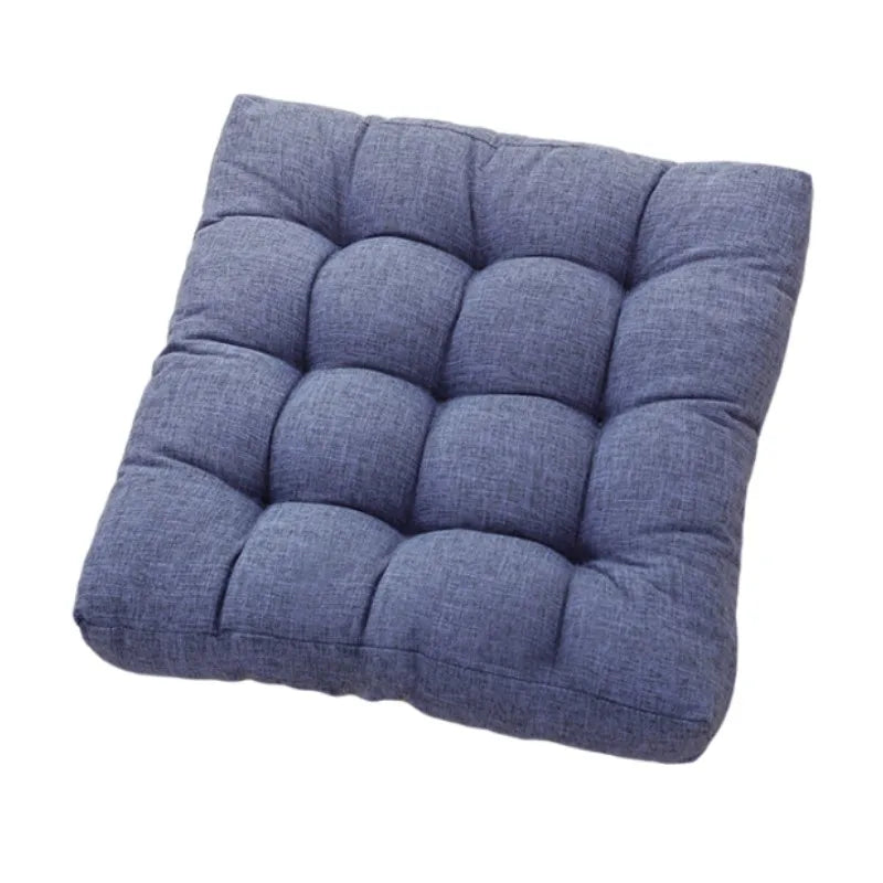 Grand coussin de sol carré tufté en lin Nesty - Esprit futon, épais (vue 9)