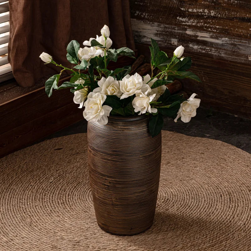Grand vase en céramique sur pied, style asiatique - Nesty (vue 3)