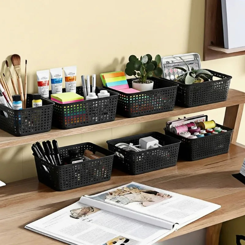 Lot de 6 paniers de rangement tressés empilables avec couvercle (vue 7) - Nesty