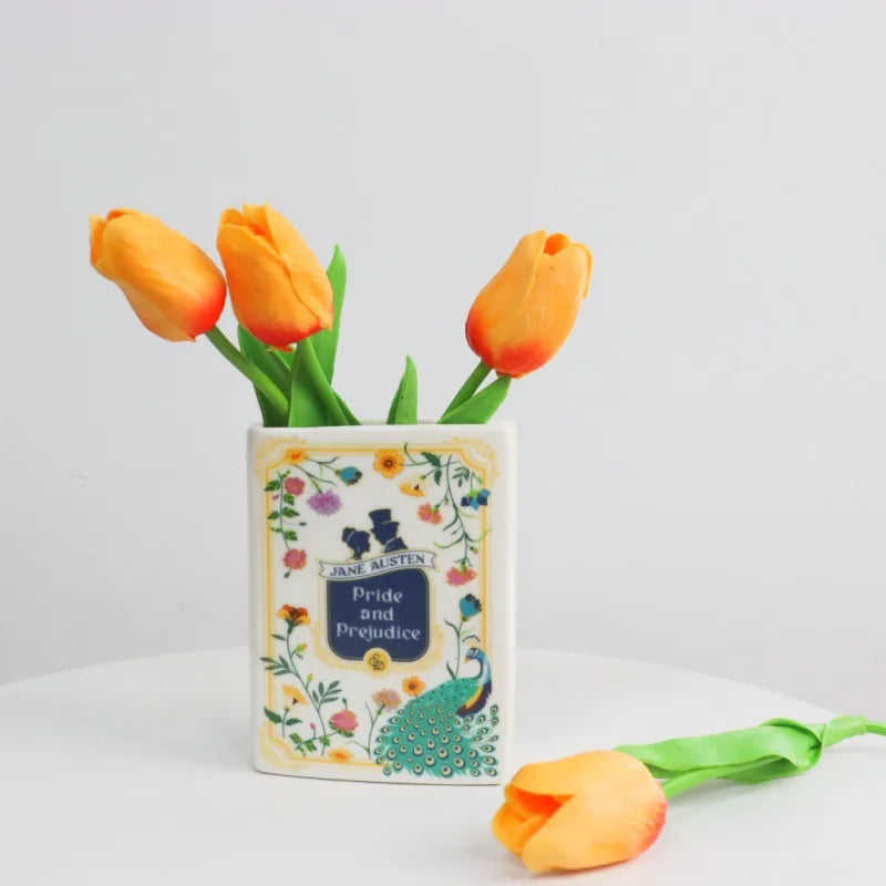 Vase en céramique motif décalque, style scandinave - Nesty (vue 1)