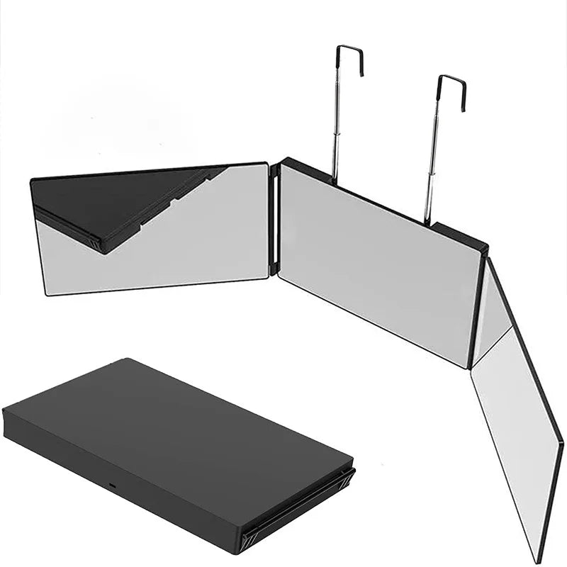 Miroir de maquillage pliable LED — pied rétractable et rotation 360° (vue 9) - Nesty