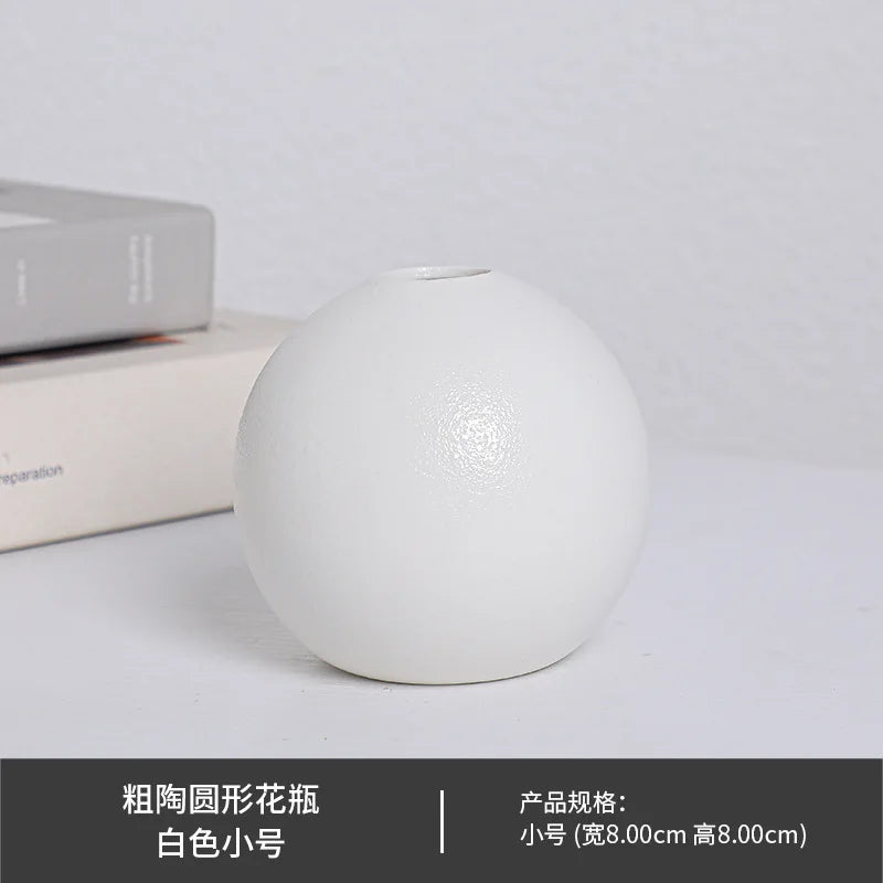 Vase céramique boule bicolore noir et blanc (vue 8) - Nesty