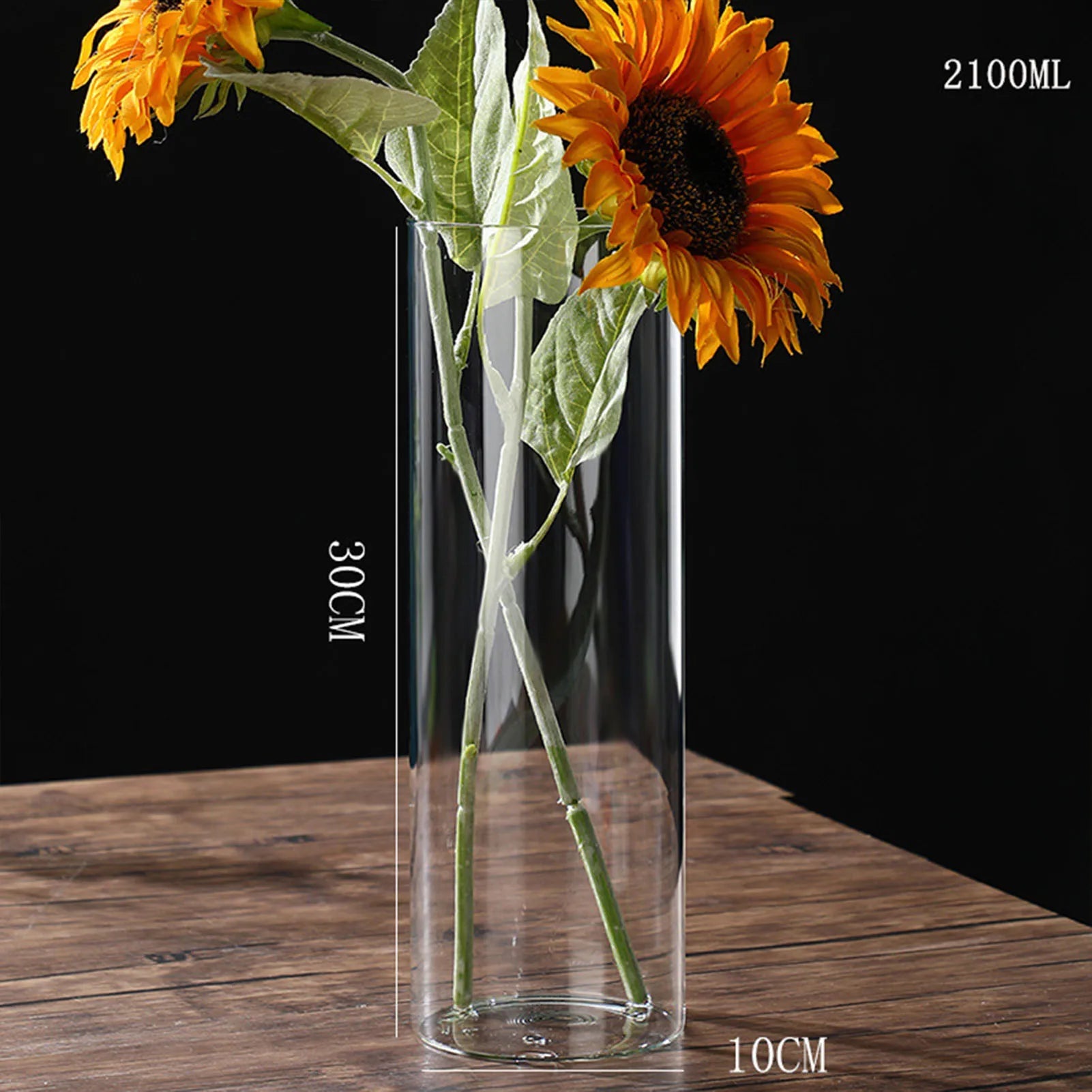 Vase cylindrique en verre transparent, culture hydroponique - Nesty (vue 8)