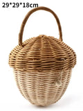 Petit panier tressé en osier forme champignon, panier décoratif (vue 10) - Nesty
