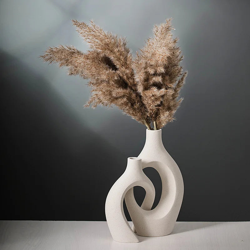 Duo de vases céramique donut noir et blanc - Nesty (vue 3)
