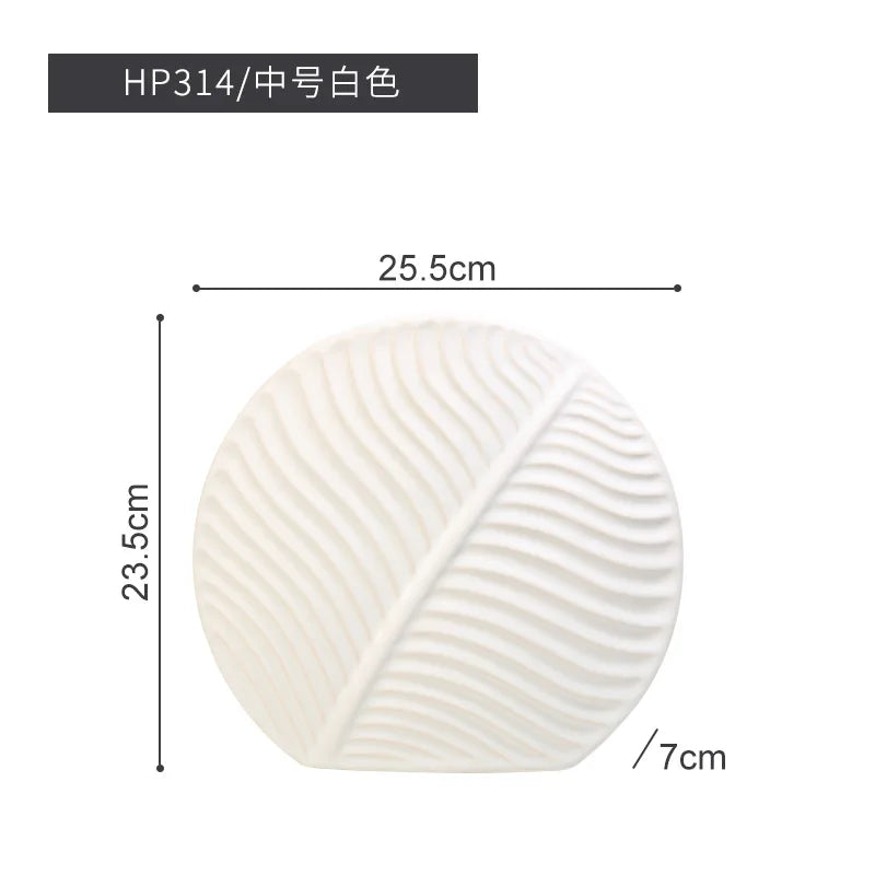 Vase céramique de style européen, motif feuille (vue 7) - Nesty