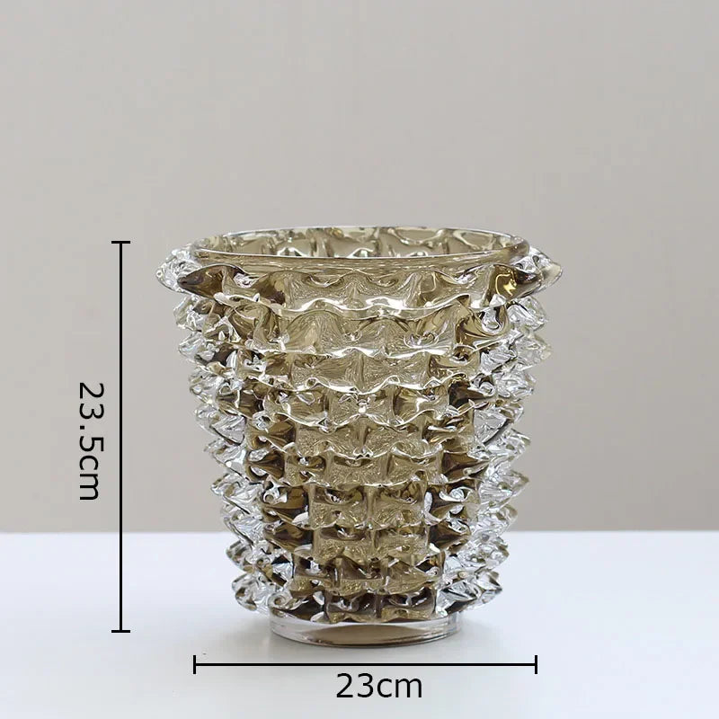 Vase en verre froissé transparent (vue 16) - Nesty