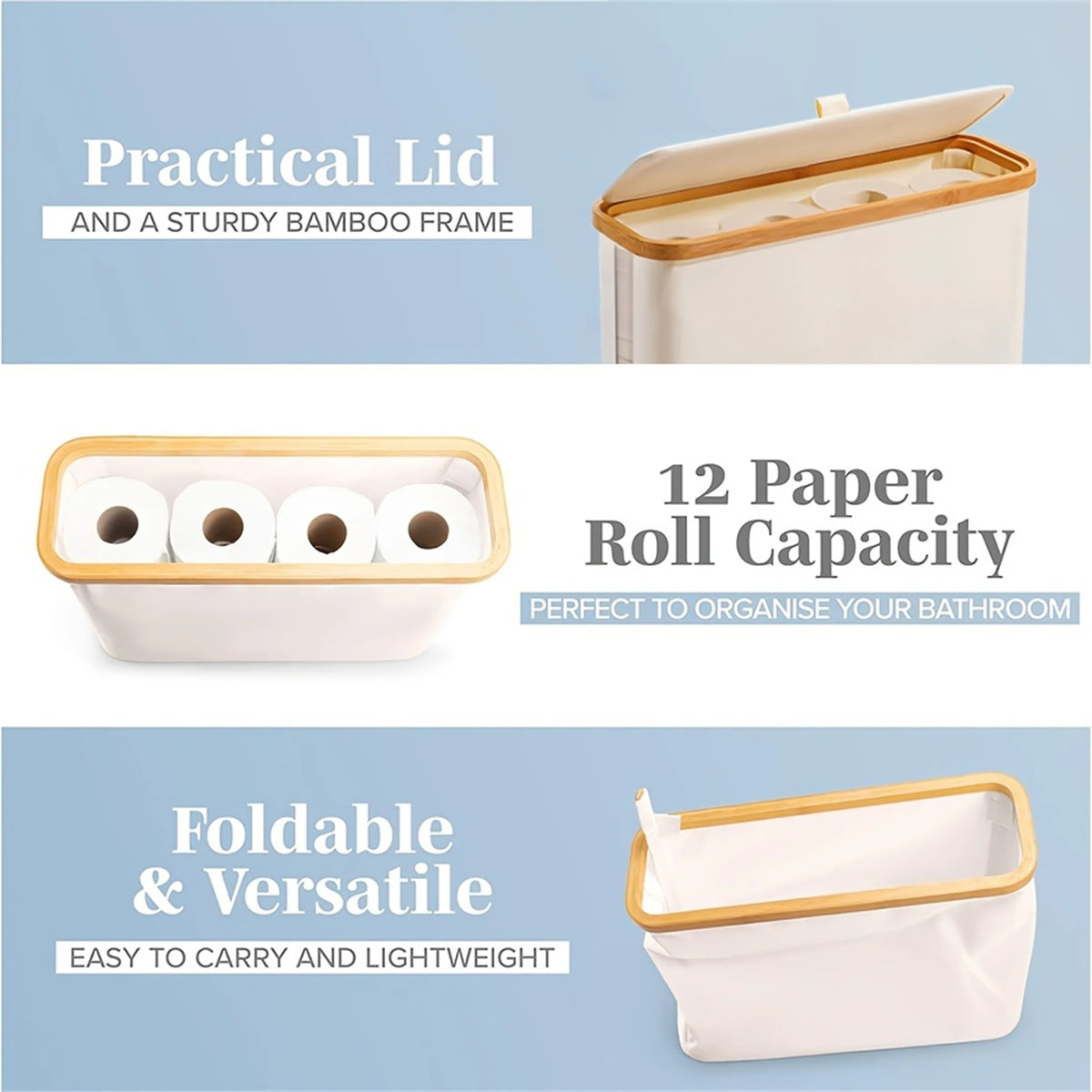 Range-papier toilette tressé en bambou avec couvercle - Nesty (vue 6)