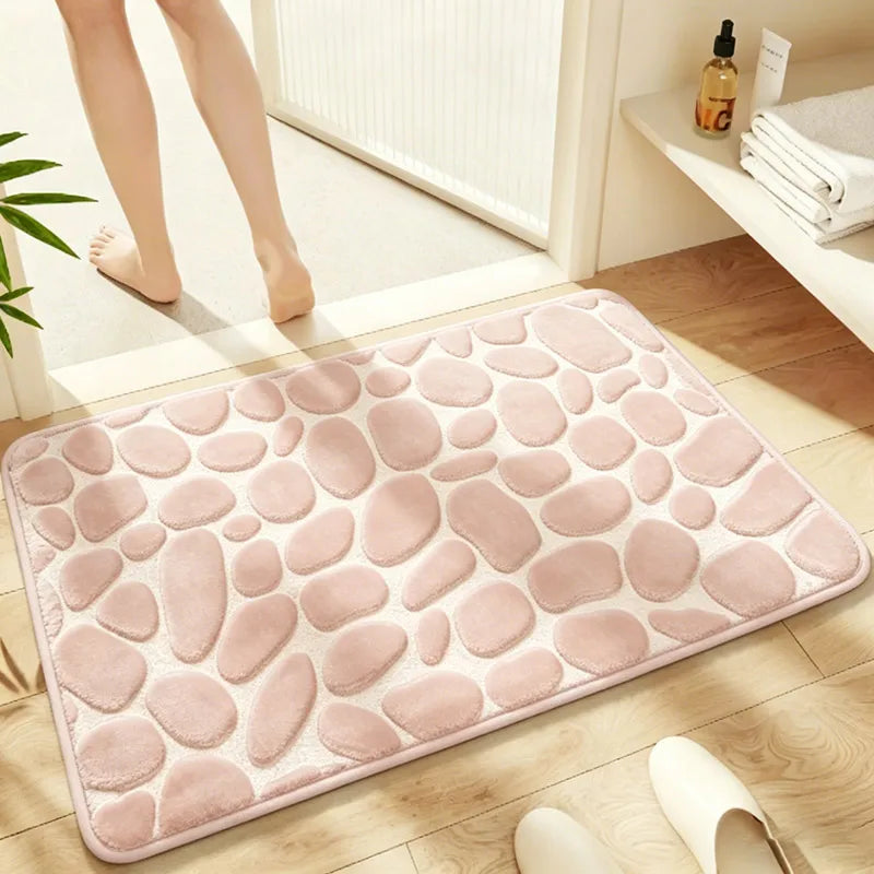 Tapis de bain en microfibre — texture galets, doux et absorbant - Nesty (vue 14)