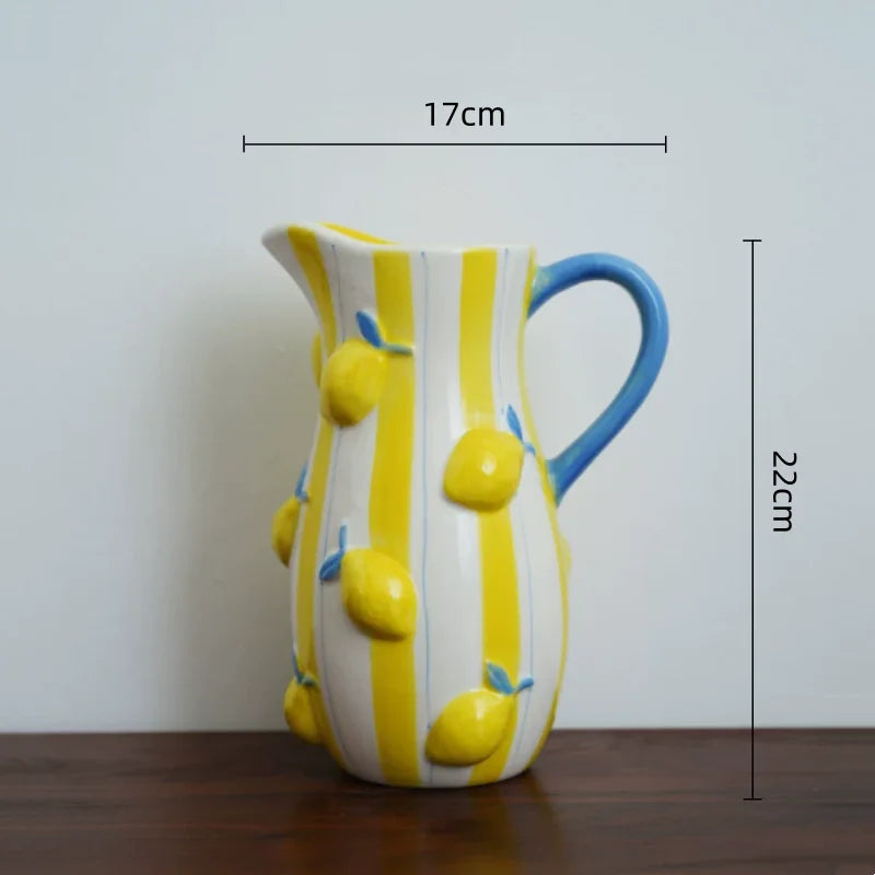 Vase en céramique à relief de figues et citrons - Nesty (vue 6)