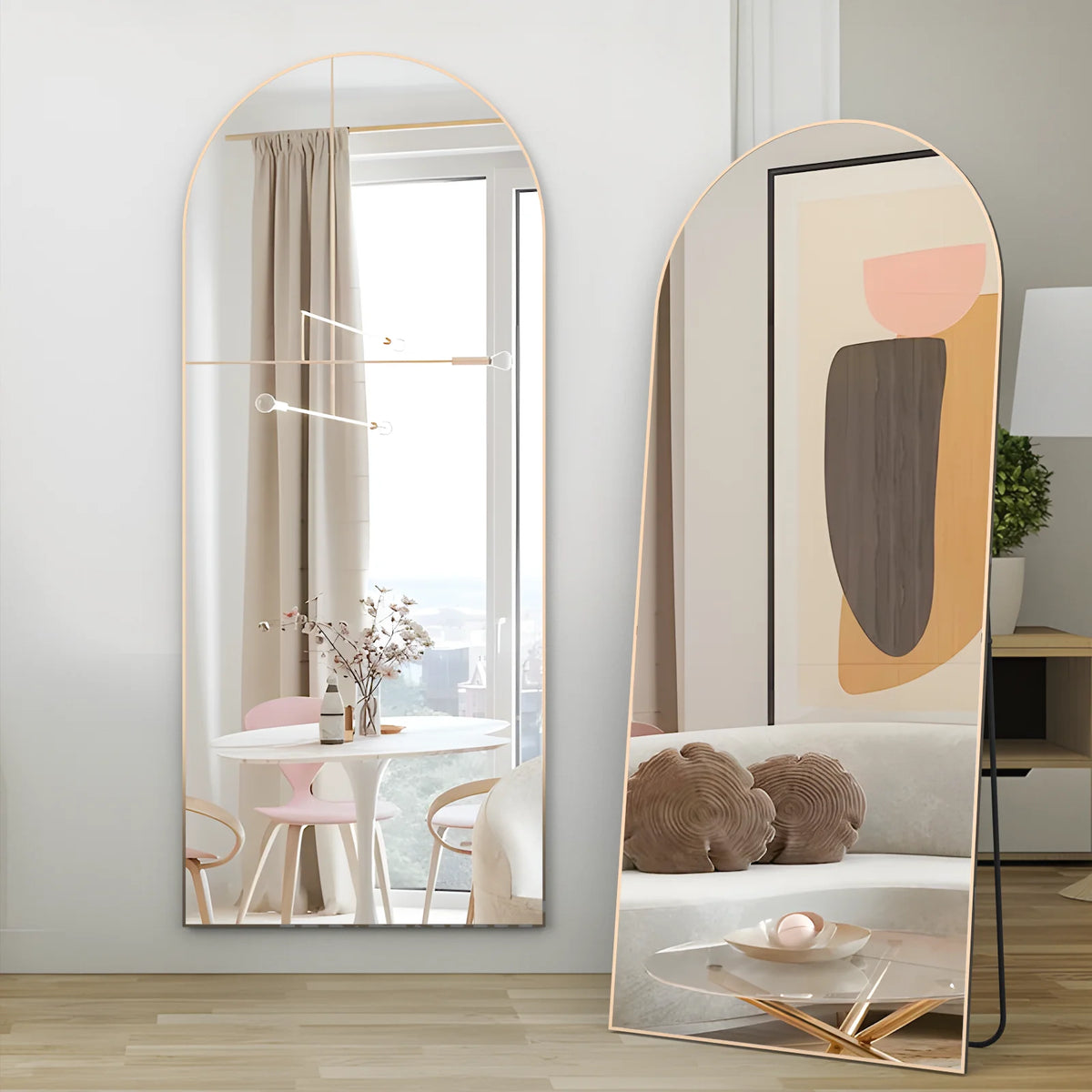 Miroir psyché cintré 65 x 24 cm — cadre en métal noir (vue 5) - Nesty