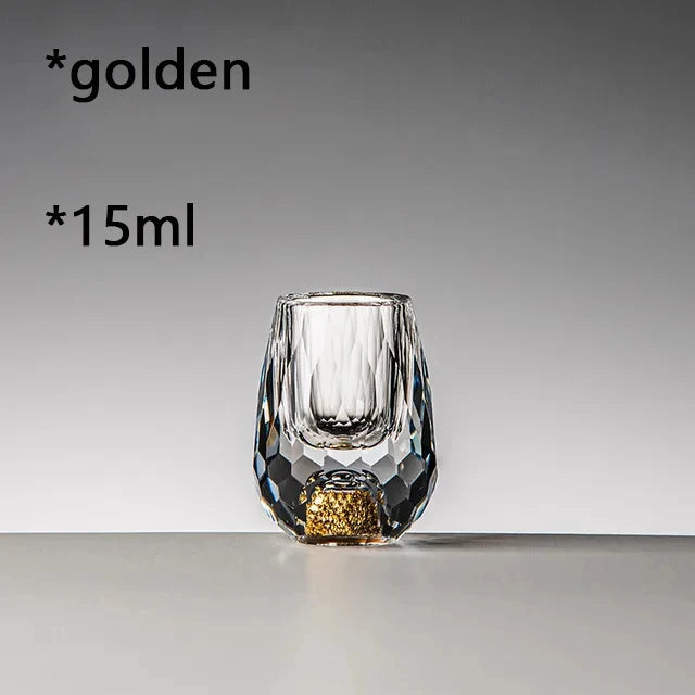 Set de verres à liqueur en verre taillé et liseré doré - Nesty (vue 7)