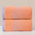 Serviette de bain en coton à motif ligné — grand format, pour toute la famille - Nesty (vue 7)