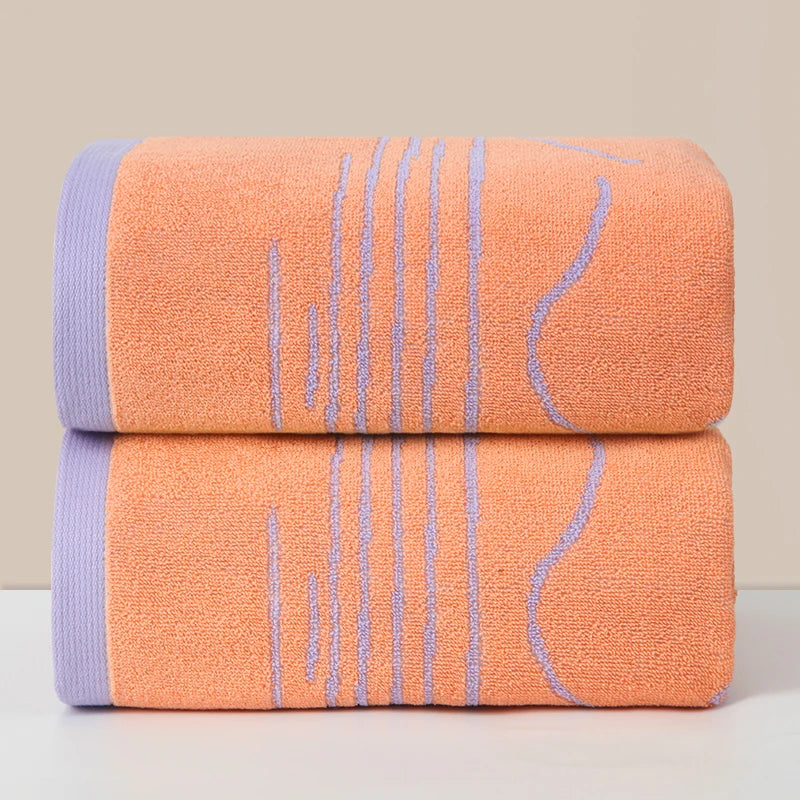 Serviette de bain en coton à motif ligné — grand format, pour toute la famille - Nesty (vue 7)