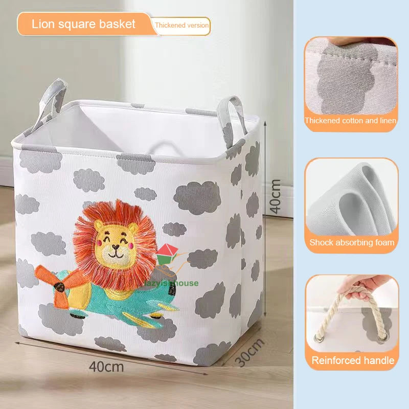 Panier de rangement pliable en lin avec poignées - Nesty (vue 11)