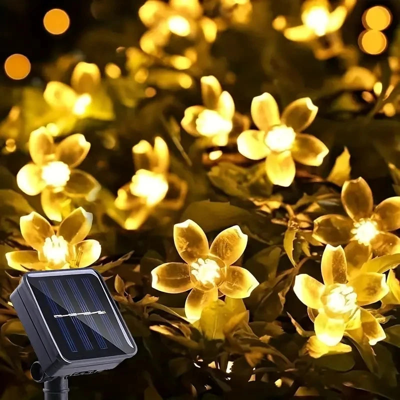 Guirlande solaire fleurs violettes Nesty - Lumière LED pour le jardin (vue 8)
