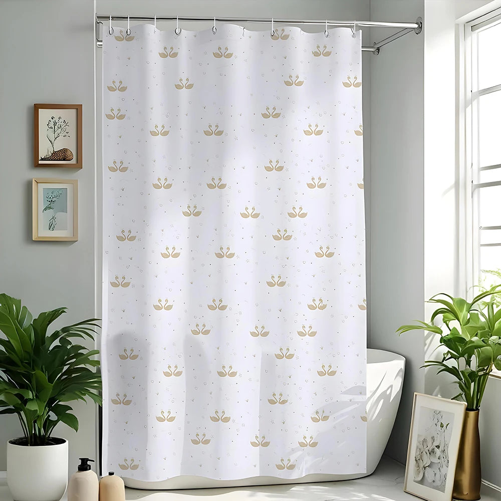 Rideau de douche vagues en PEVA imperméable, effet drapé ondulé - Nesty (vue 13)