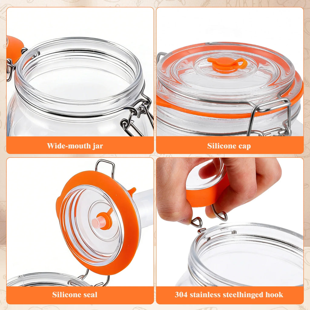 Bocaux de fermentation en verre 1,5L, lot de 2 avec passoire - Nesty (vue 5)