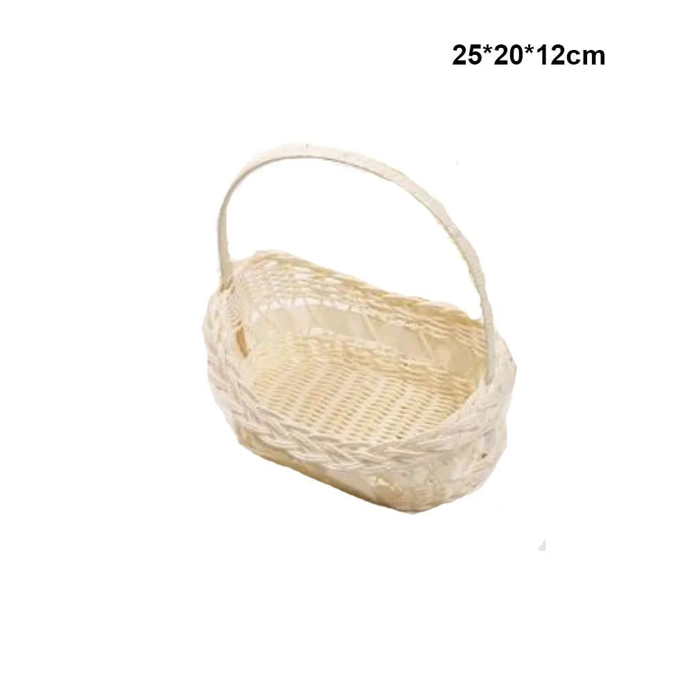 Panier tressé à anse, beige, corbeille de rangement décorative (vue 8) - Nesty