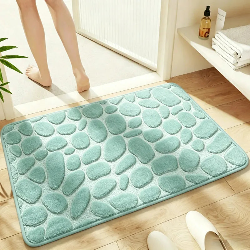 Tapis de bain en microfibre — texture galets, doux et absorbant - Nesty (vue 9)