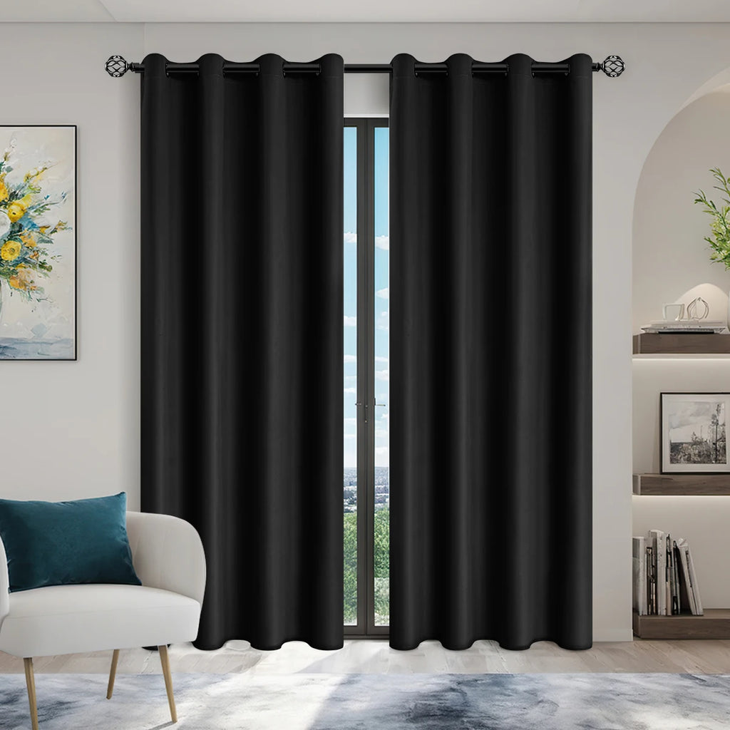 Rideaux occultants doublés Nesty - Lot de 2 pour chambre (vue 11)