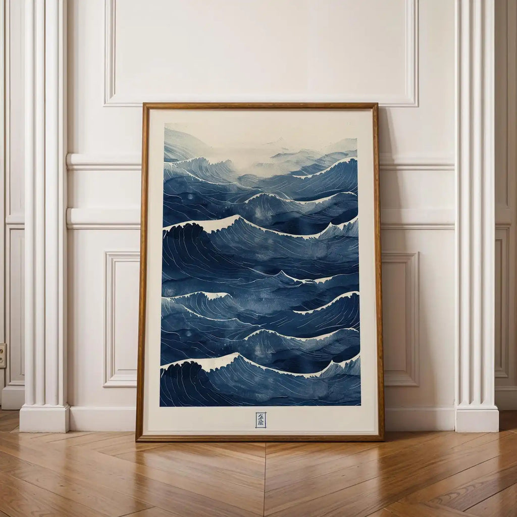 Toile imprimée vagues abstraites Nesty - Art mural japandi (vue 12)