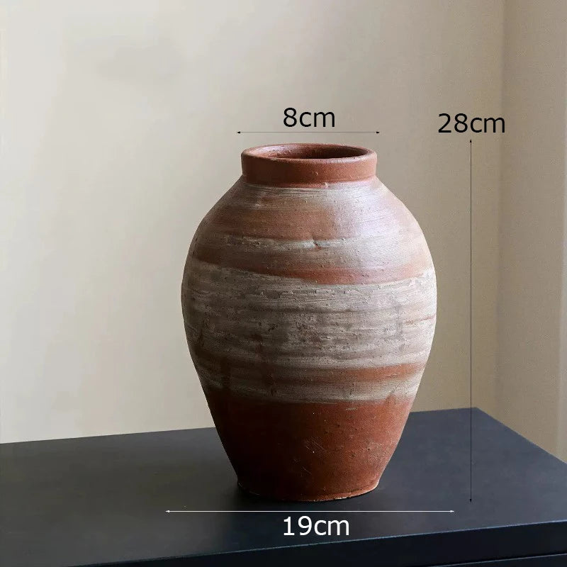 Vase en céramique strié, esprit wabi-sabi rétro (vue 9) - Nesty