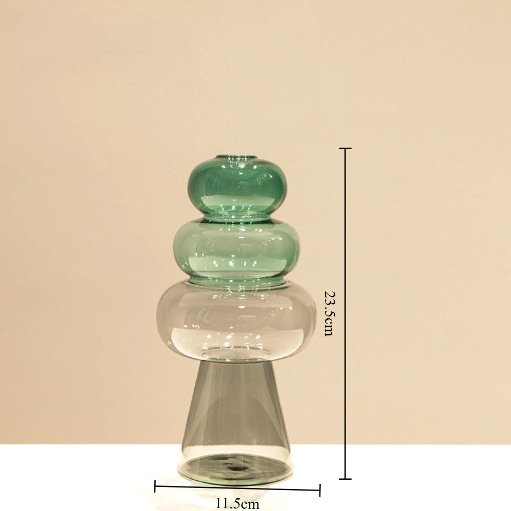 Vase en verre double paroi coloré, culture hydroponique (vue 11) - Nesty