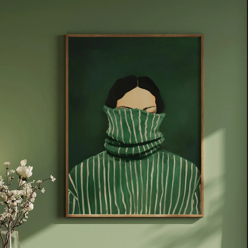 Toile imprimée silhouette abstraite aux fleurs Nesty - Art mural minimaliste (vue 6)