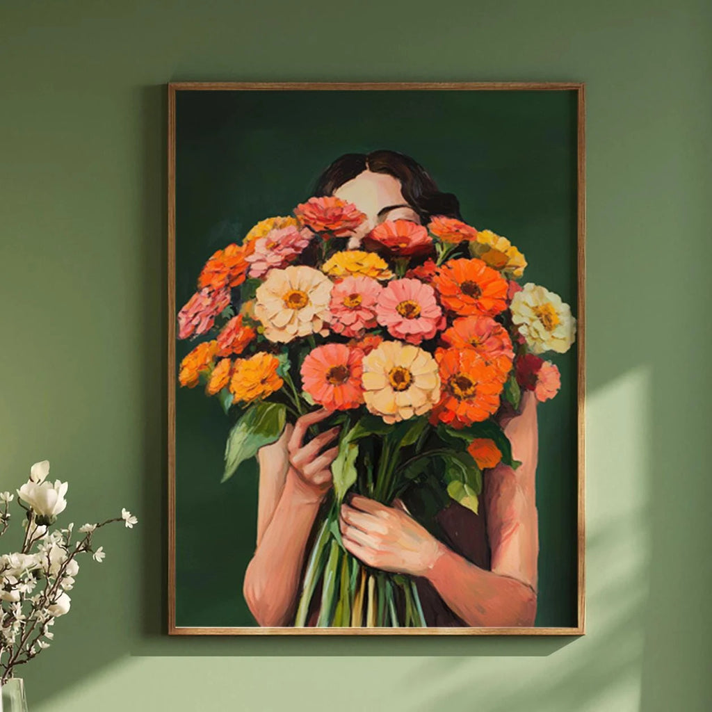 Toile imprimée silhouette abstraite aux fleurs Nesty - Art mural minimaliste (vue 7)