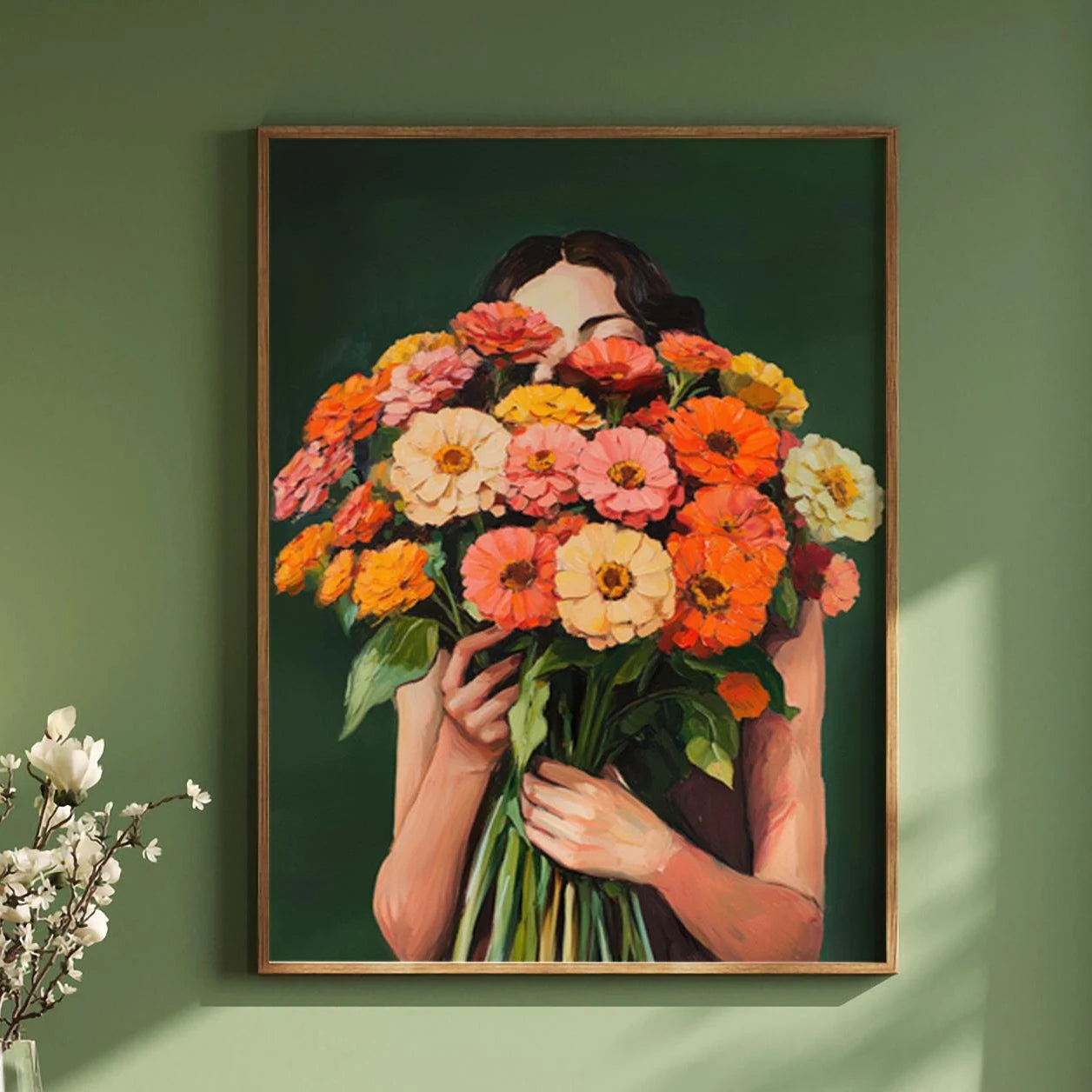 Toile imprimée silhouette abstraite aux fleurs Nesty - Art mural minimaliste (vue 7)