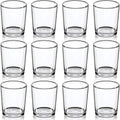 Lot de 12 photophores votifs en verre Nesty - Douze verres transparents vides disposés en grille