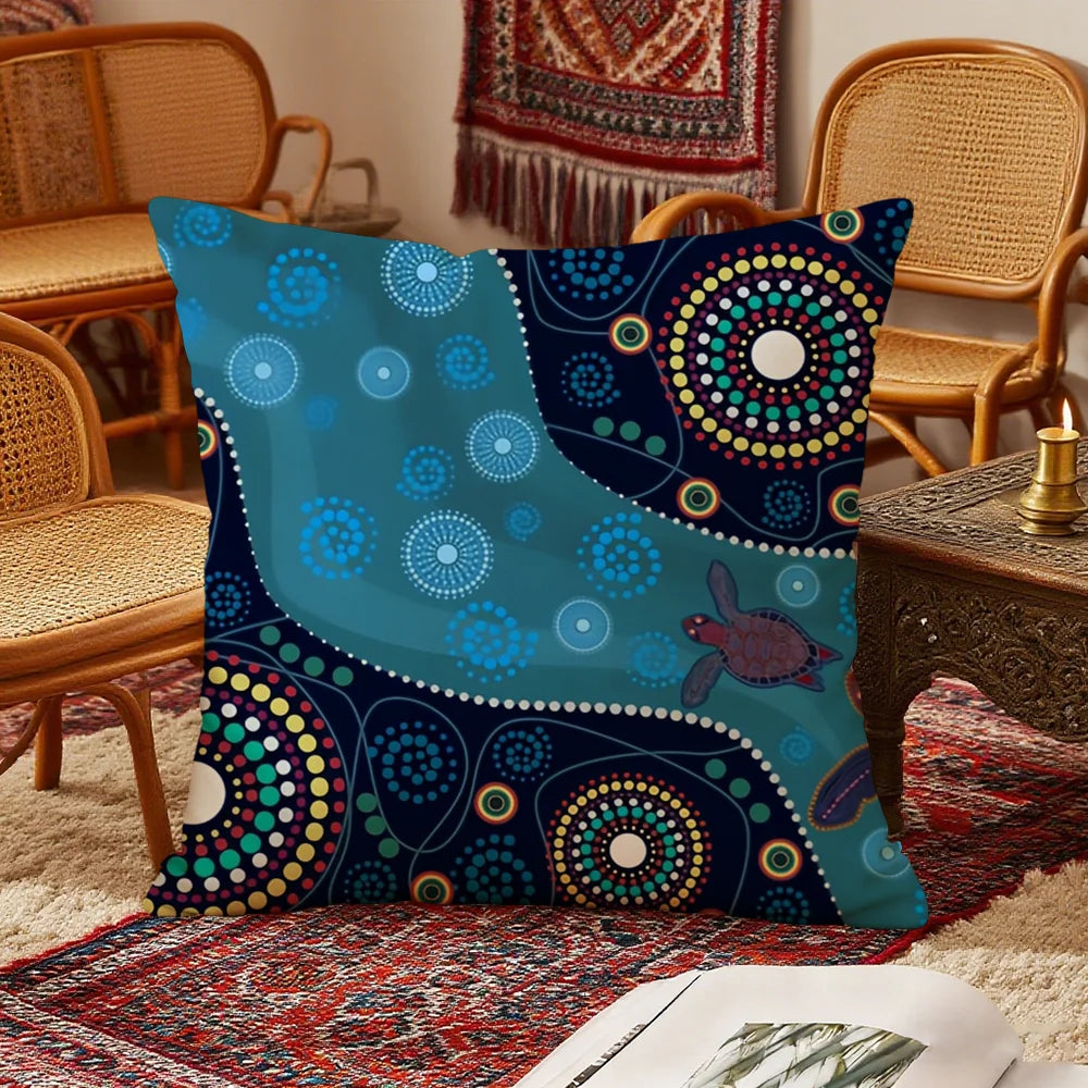 Housse de coussin à motifs ethniques Nesty - Avec fermeture éclair (vue 7)