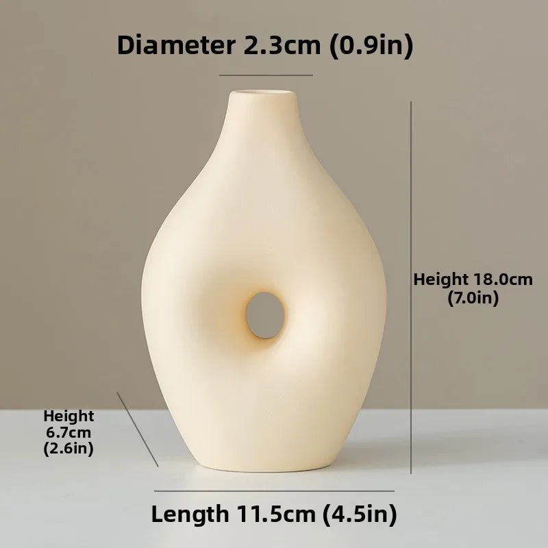 Vase en céramique blanc — style nordique minimaliste (vue 8) - Nesty