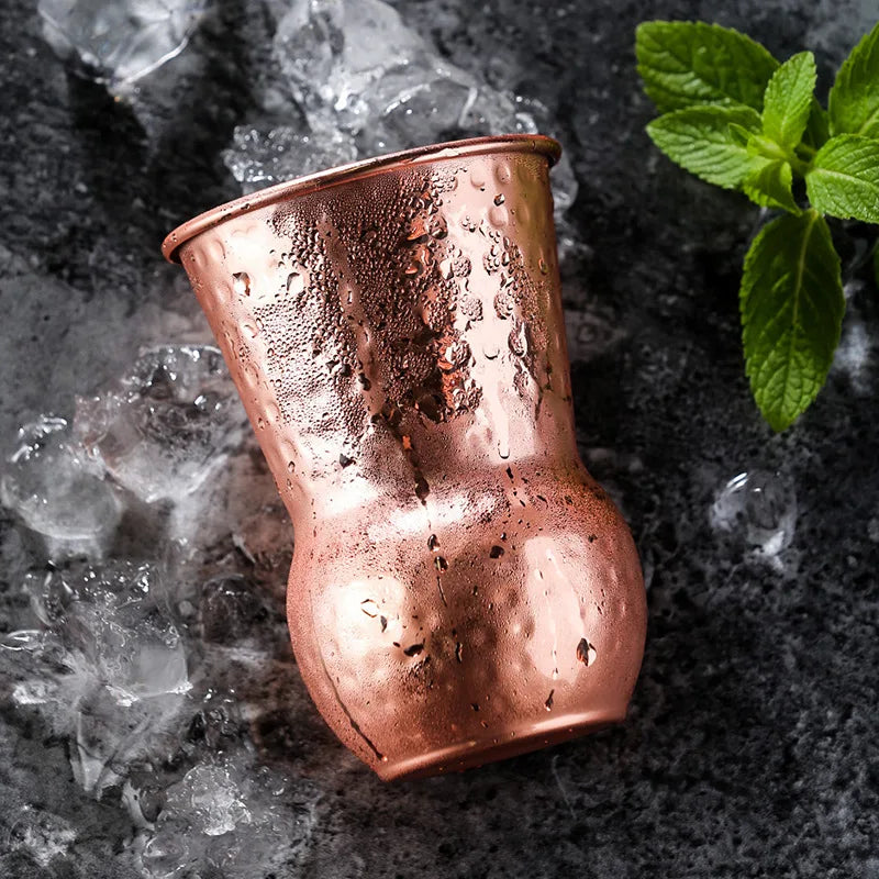 Gobelet tiki en inox cuivré, 350ml (vue 5) - Nesty